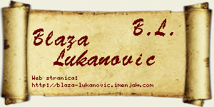 Blaža Lukanović vizit kartica